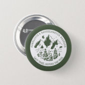 Modern Simple Camping Weekend Bachelorette Party 6 Cm Round Badge (Front & Back)