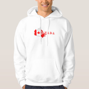 Modern Simple Canadian Canada Script map Flag  Hoodie