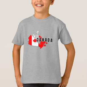 Modern Simple Canadian Canada Script map Flag  T-Shirt