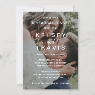 Modern Simple Casual Photo Rehearsal Dinner Invitation