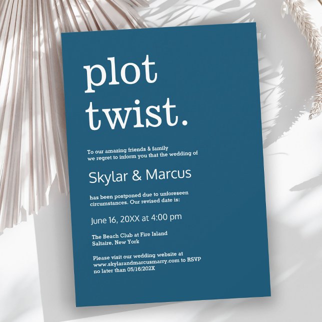 Modern Simple Casual Wedding Postponement Invitation (Creator Uploaded)