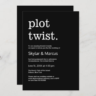Modern Simple Casual Wedding Postponement Invitation