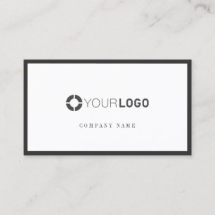 Modern simple charcoal black border company logo business card