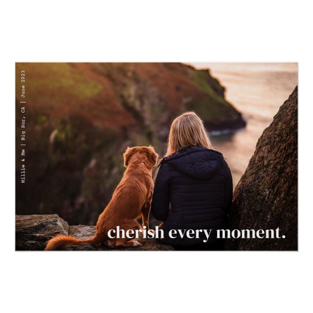 Modern Simple Cherish Memory Custom One Photo Poster (Front)