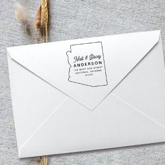 Modern Simple Chic ARIZONA State Return Address  Rubber Stamp