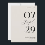 Modern Simple Chic Black and Ivory Wedding Save The Date<br><div class="desc">Modern wedding save the date cards featuring elegant chic design and minimalist style in black and Ivory colour.</div>