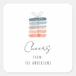 Modern Simple Chic Cheers! Gift for You Square Sticker