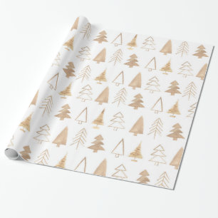 Modern Simple Chic Christmas Trees Wrapping Paper