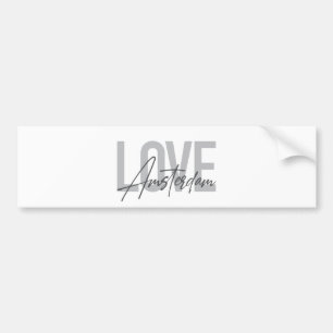 Modern, simple, chic, cool design Love Amsterdam Bumper Sticker