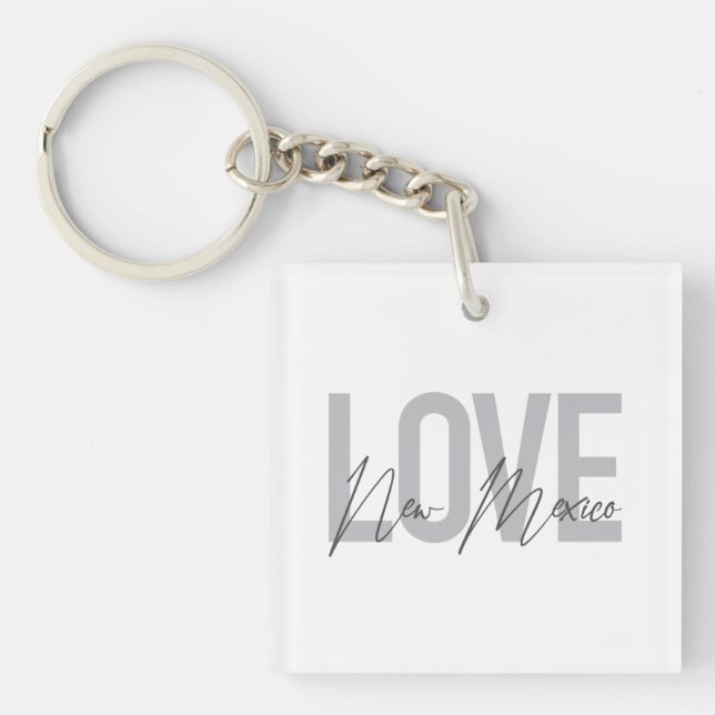 Modern, simple, chic, cool design Love New Mexico Key Ring (Front)