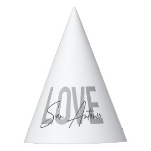 Modern, simple, chic, cool design Love San Antonio Party Hat