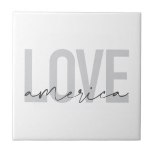Modern, simple, chic, cool design of Love America Ceramic Tile