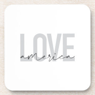 Modern, simple, chic, cool design of Love America Coaster