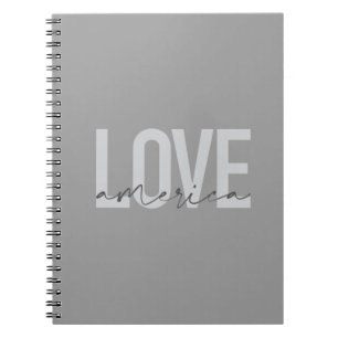 Modern, simple, chic, cool design of Love America Notebook