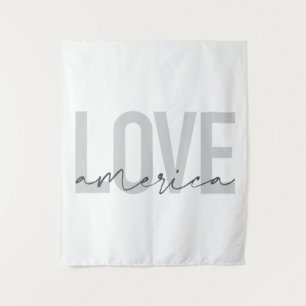 Modern, simple, chic, cool design of Love America Tapestry