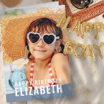 Modern Simple Chic Custom Photo Birthday Greeting Card<br><div class="desc">Design is modern and simple. Add a custom photo of the birthday celebrant and add his/her name,  add a custom message</div>