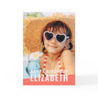 Modern Simple Chic Custom Photo Birthday Greeting