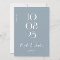 Modern Simple Chic Dusty Blue Wedding