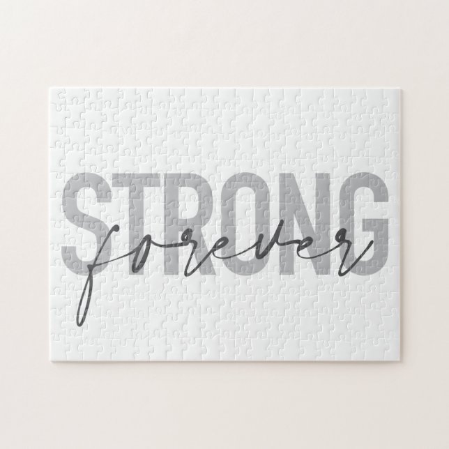 Modern, simple, chic elegant design Strong Forever Jigsaw Puzzle (Horizontal)