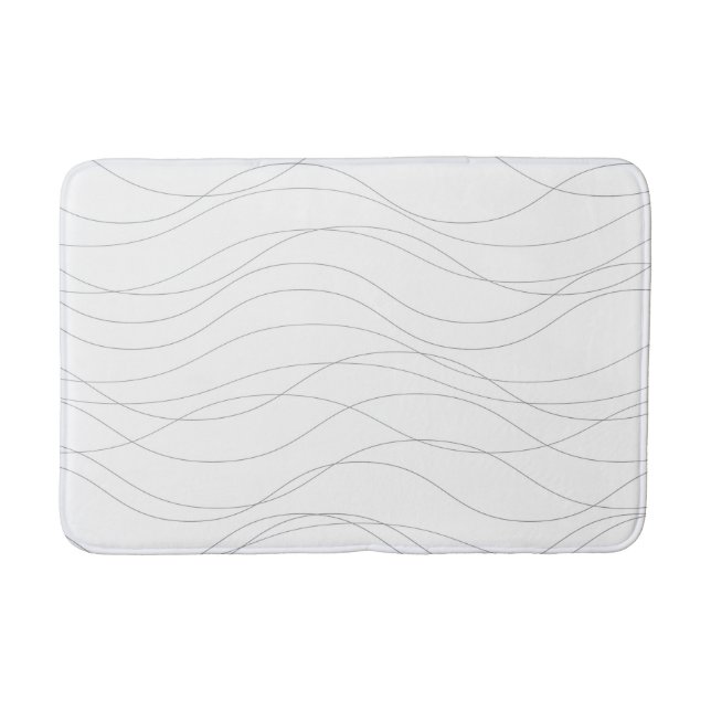 Modern, simple, chic, elegant wavy graphic lines bath mat (Front)