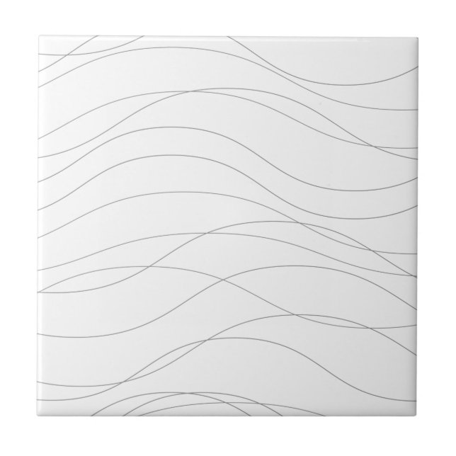 Modern, simple, chic, elegant wavy graphic lines ceramic tile (Front)