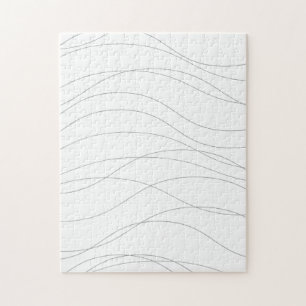 Modern, simple, chic, elegant wavy graphic lines jigsaw puzzle