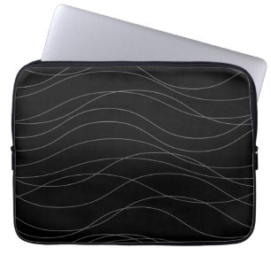 Modern, simple, chic, elegant wavy graphic lines laptop sleeve
