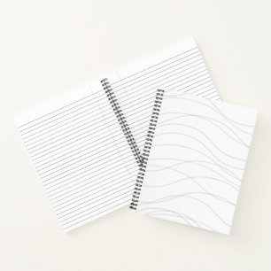 Modern, simple, chic, elegant wavy graphic lines notebook