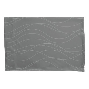 Modern, simple, chic, elegant wavy graphic lines pillowcase