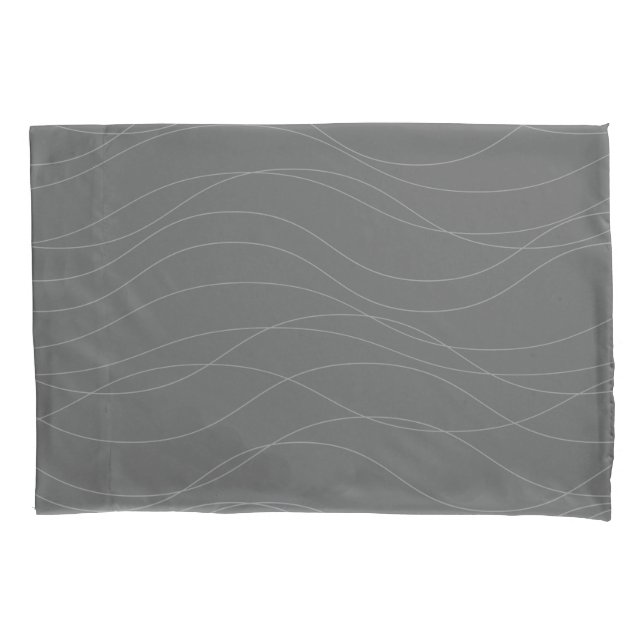 Modern, simple, chic, elegant wavy graphic lines pillowcase (Front)