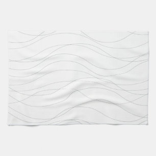 Modern, simple, chic, elegant wavy graphic lines tea towel