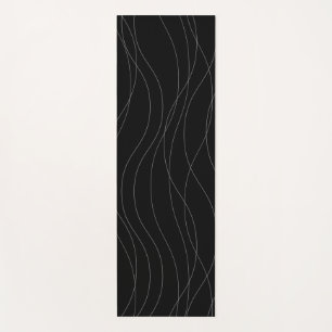 Modern, simple, chic, elegant wavy graphic lines yoga mat