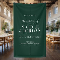 Modern Simple Chic Emerald Green Wedding Welcome