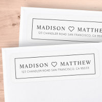 Modern Simple Chic Heart Return Address