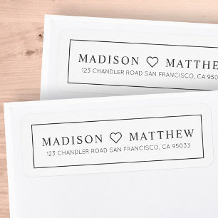 Modern Simple Chic Heart Return Address Label