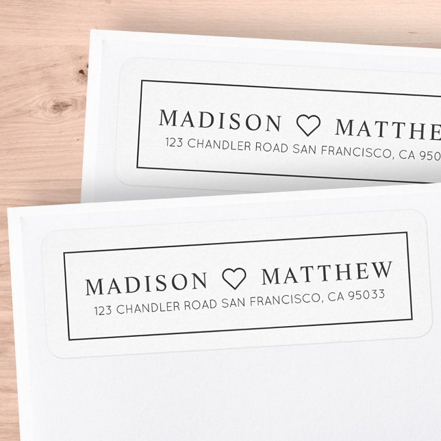 Modern Simple Chic Heart Return Address Return Address Label (Creator Uploaded)