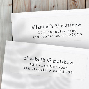 Modern Simple Chic Minimalist Heart Return Address Label