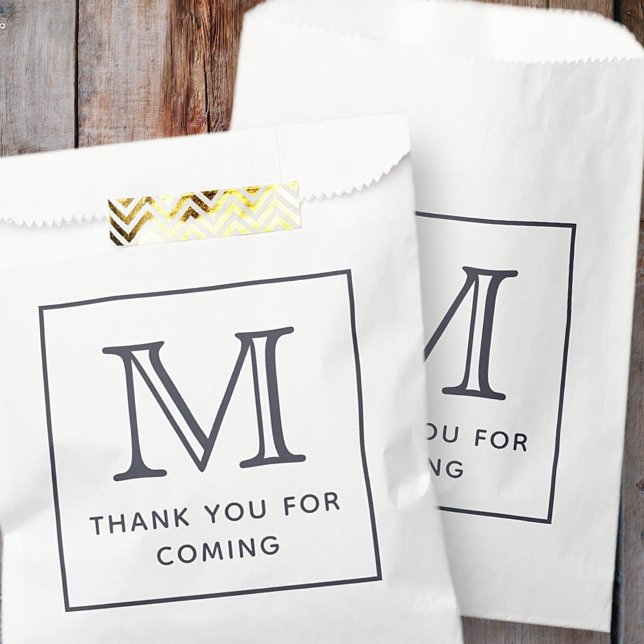 Modern Simple Chic Monogram Thank You For Coming Favour Bag (Creator Uploaded)