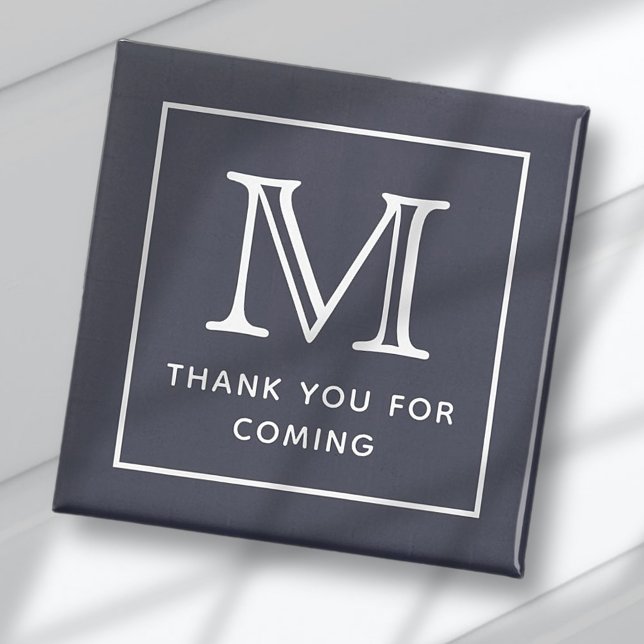 Modern Simple Chic Monogram Thank You For Coming Magnet (Creator Uploaded)