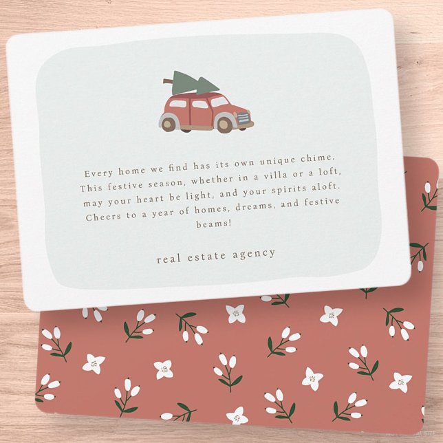 Modern Simple Chic Real Estate Business Holiday Card (Creator Uploaded)