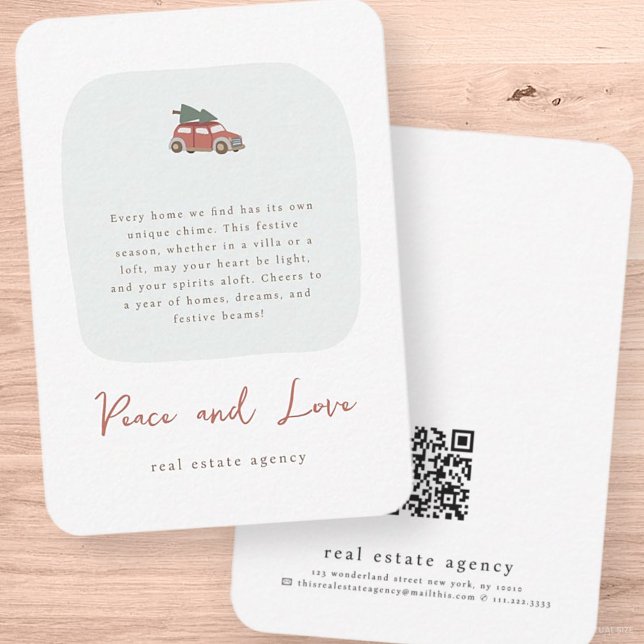 Modern Simple Chic Real Estate Business Holiday Card (Creator Uploaded)