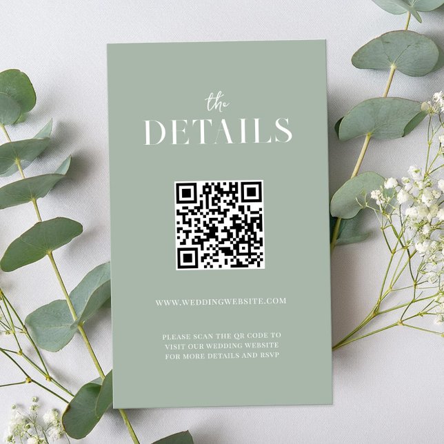 Modern Simple Chic Sage Green Wedding Enclosure Card (Creator Uploaded)