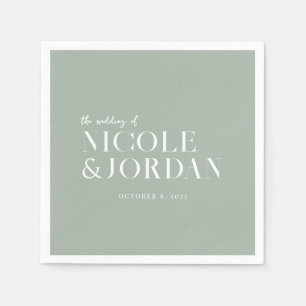 Modern Simple Chic Sage Green Wedding Napkin