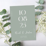 Modern Simple Chic Sage Green Wedding Save The Date<br><div class="desc">Modern wedding save the date featuring elegant chic design and minimalist style.</div>