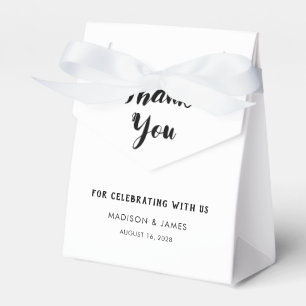 Modern Simple Chic Script Thank You Wedding Favour Box