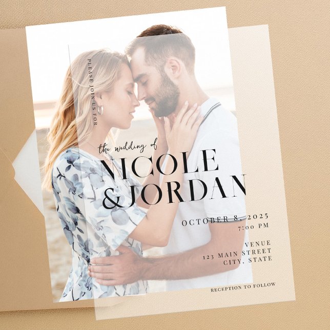 Modern Simple Chic Vellum Wedding Invitation (Creator Uploaded)