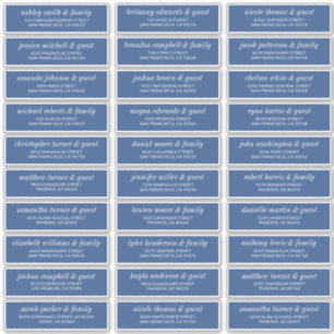 Modern Simple Chic Wedding Guest Names Address