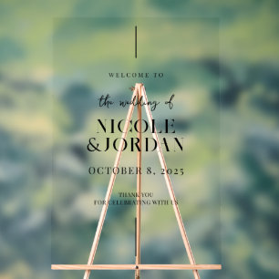Modern Simple Chic Wedding Welcome Acrylic Sign