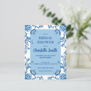 Modern Simple Chinoiserie antique bridal shower Postcard
