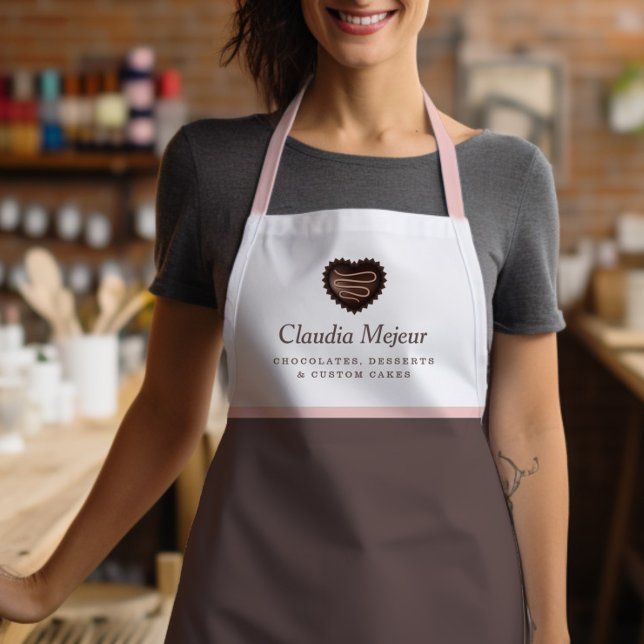 Modern Simple Chocolate Baker  Apron (Creator Uploaded)
